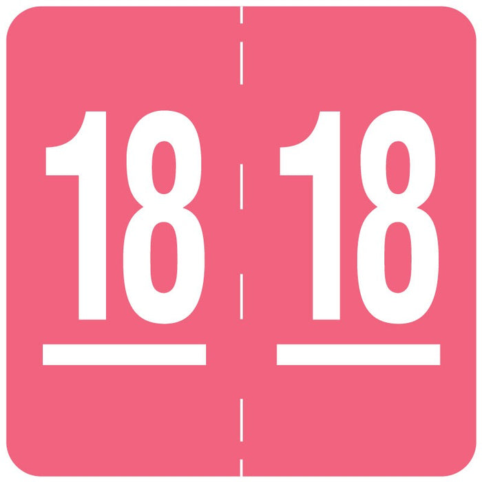 Medical Labels - Ames Compatible 2018 Year Label, 1-7/8" x 1-7/8"
