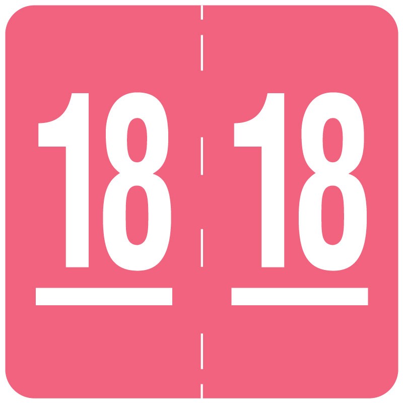 Medical Labels - Ames Compatible 2018 Year Label, 1-7/8" x 1-7/8"