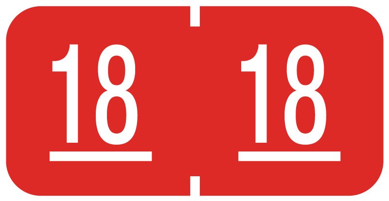 Medical Labels - GBS/VRE 6100 Compatible 2018 Year Label, 1-1/2" x 3/4"