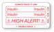 Medical Labels - INSULIN, Piggyback Line Identification Label, 3-1/4" x 1-3/4"