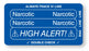 Medical Labels - NARCOTIC, Piggyback Line Identification Label, 3-1/4" x 1-3/4"