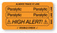 Medical Labels - PARALYTIC, Piggyback Line Identification Label, 3-1/4" x 1-3/4"