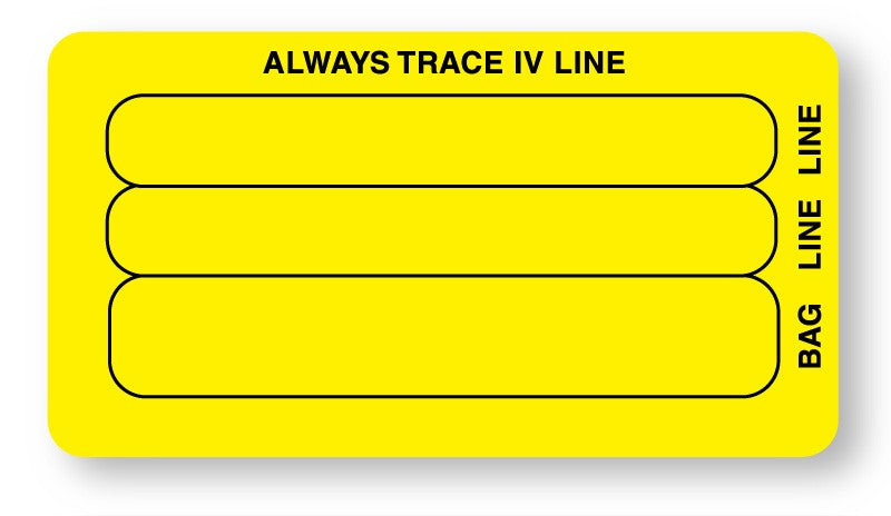 Medical Labels - Piggyback Line Identification Label, 3-1/4" x 1-3/4"