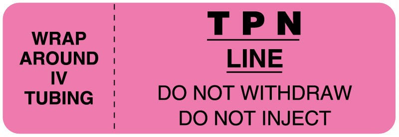 Medical Labels - I.V. Line Identification Label, 3" x 1"