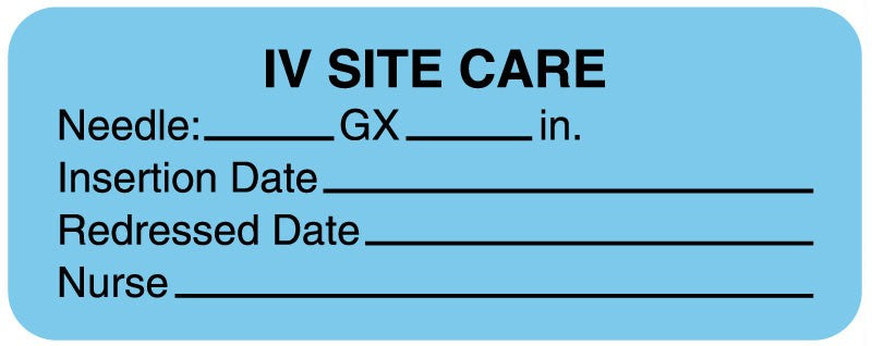 Medical Labels - I.V. Site Care Labels, 2-1/4" x 7/8"