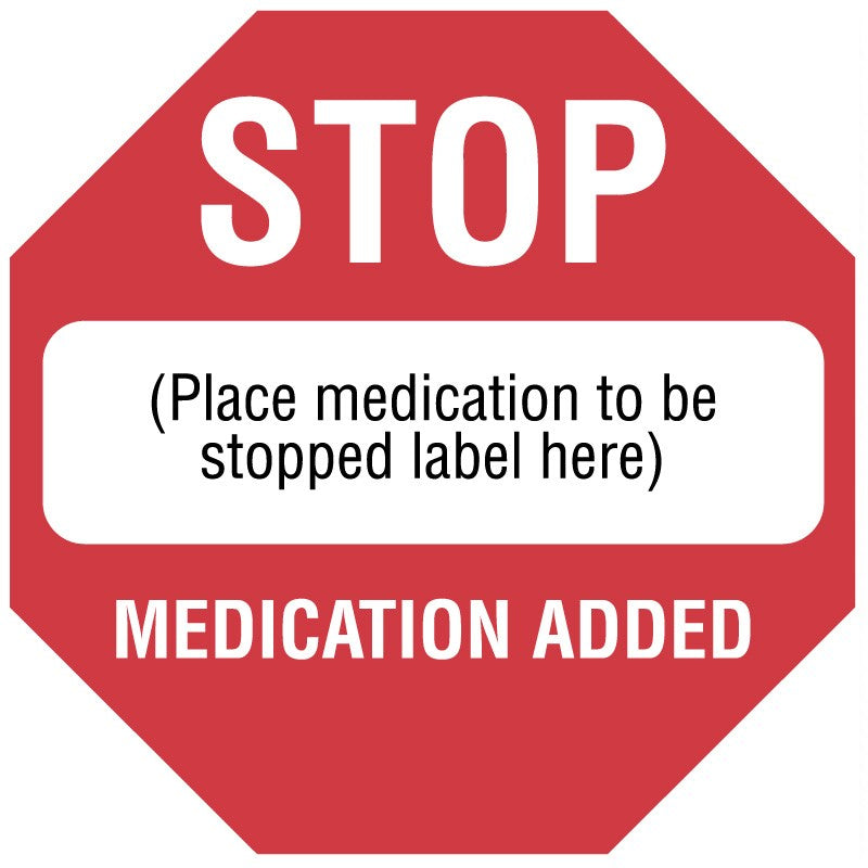 Medical Labels - IV Medication Added Label, 1-1/2" x 1-1/2"