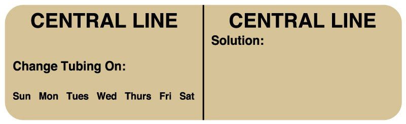 Medical Labels - CENTRAL LINE 3 X 7/8