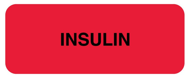 Medical Labels - Medication ID Label, INSULIN 2 1/4" x 7/8