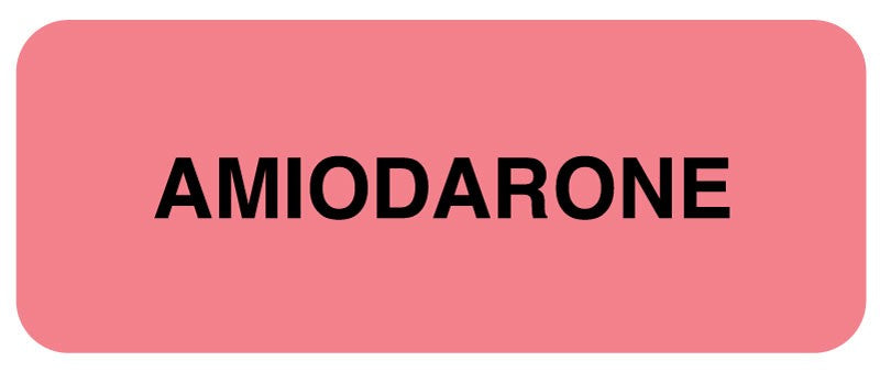 Medical Labels - Medication ID Label, AMIODARONE 2 1/4" x 7/8