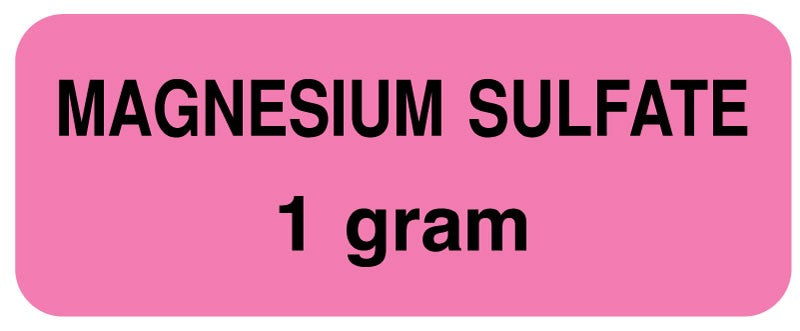 Medical Labels - Medication ID Label, MAGNSIUM SULFATE 1 GRAM 2-1/4" X 7/8"