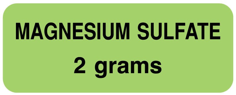Medical Labels - Medication ID Label, MAGNSIUM SULFATE 2 GRAM 2-1/4" X 7/8"