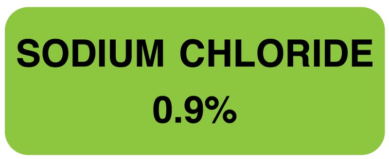 Medical Labels - Medication ID Label, SODIUM CHLORIDE 0.9% 2-1/4" X 7/8"