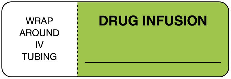 Medical Labels - Drug Infusion Flag Label, 3" x 1"