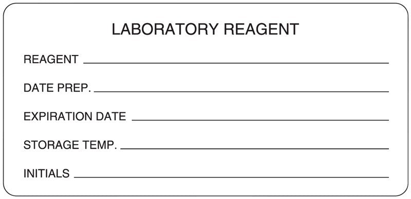 Medical Labels - Laboratory Reagent Label, 4" x 1-7/8"