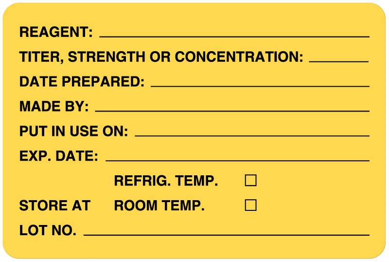Medical Labels - Laboratory Reagent Label, 3" x 2"
