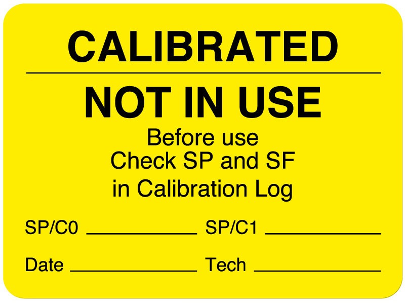 Medical Labels - Calibration Label, 2-3/8" x 1-3/4"