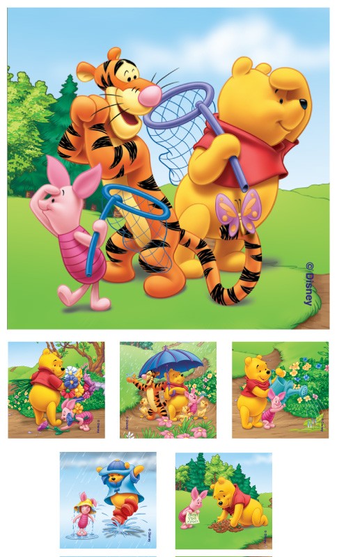 Medical Labels - Pooh Sunny Day, Kids' Sticker, 2-1/2" x 2-1/2"