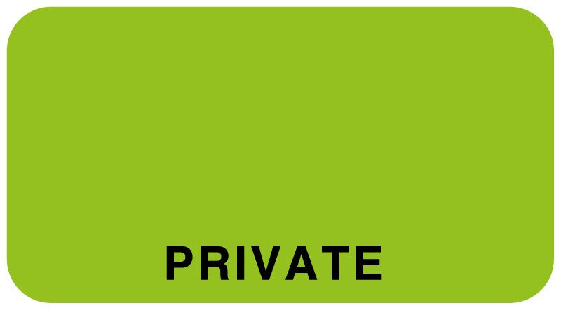 Medical Labels - Permanent Fluorescent Green Private Label, 1-5/8" x 7/8"
