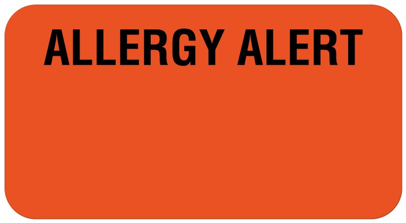 Medical Labels - Allergy Alert Label, 1-5/8" x 7/8"