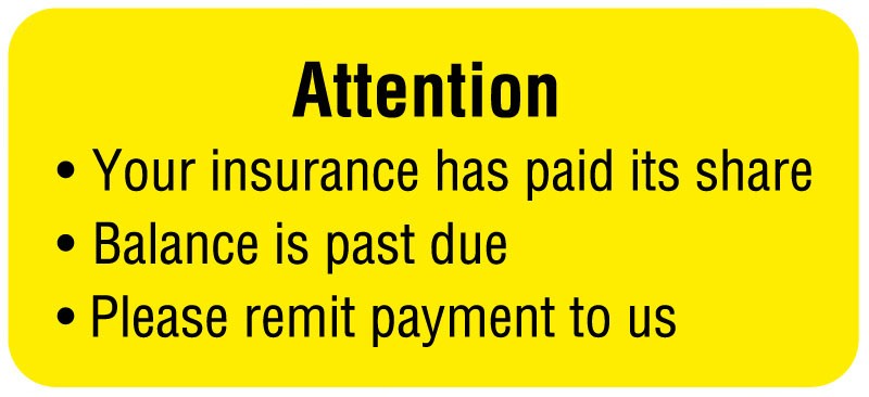 Medical Labels - Insurance Label, 2-1/4" x 7/8"