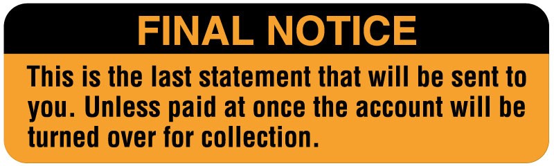 Medical Labels - Final Billing Label, 3" x 7/8"