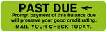 Medical Labels - Payment Reminders Second Billing, 3" x 7/8"