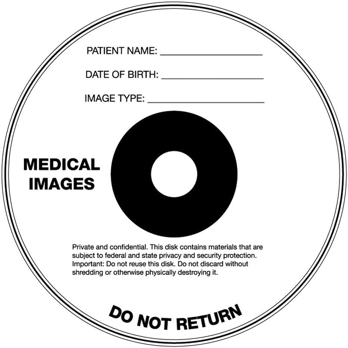 Medical Labels - Imaging CD/DVD Label, 4-1/2" x 4-1/2"