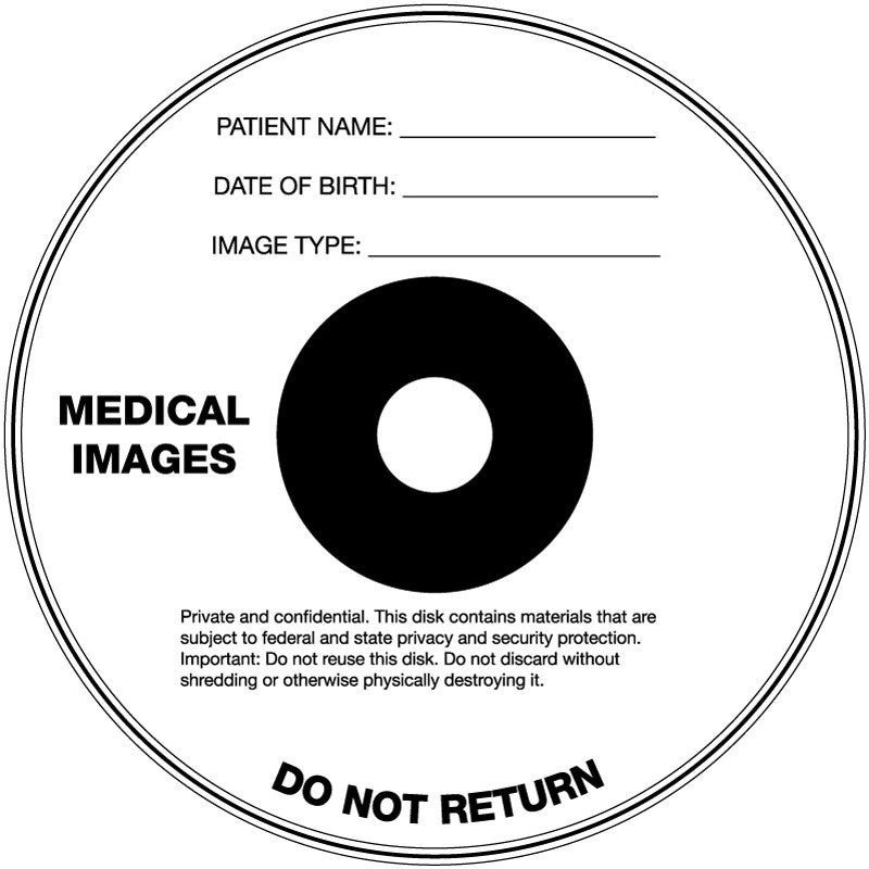 Medical Labels - Imaging CD/DVD Label, 4-1/2" x 4-1/2"