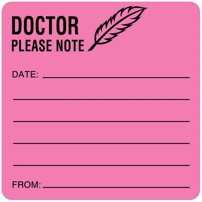 Medical Labels - Doctor Reminder Label, 2-1/2" x 2-1/2"