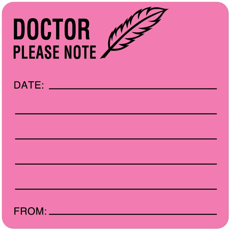 Medical Labels - Doctor Reminder Label, 2-1/2" x 2-1/2"