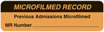 Medical Labels - Microfilmed Record Labels, 3" x 7/8"