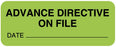 Medical Labels - Advance Directive Label, 2-1/4" x 7/8"