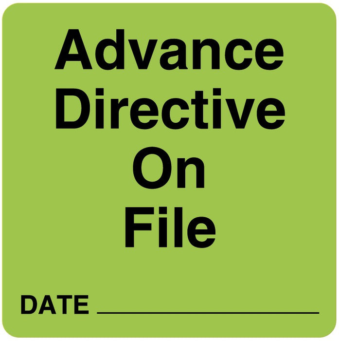 Medical Labels - Advanced Directive Label, 2-1/2" x 2-1/2"