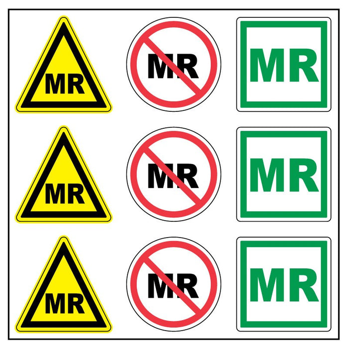 Medical Labels - MRI Safety, 1-1/2" x 1-1/2"