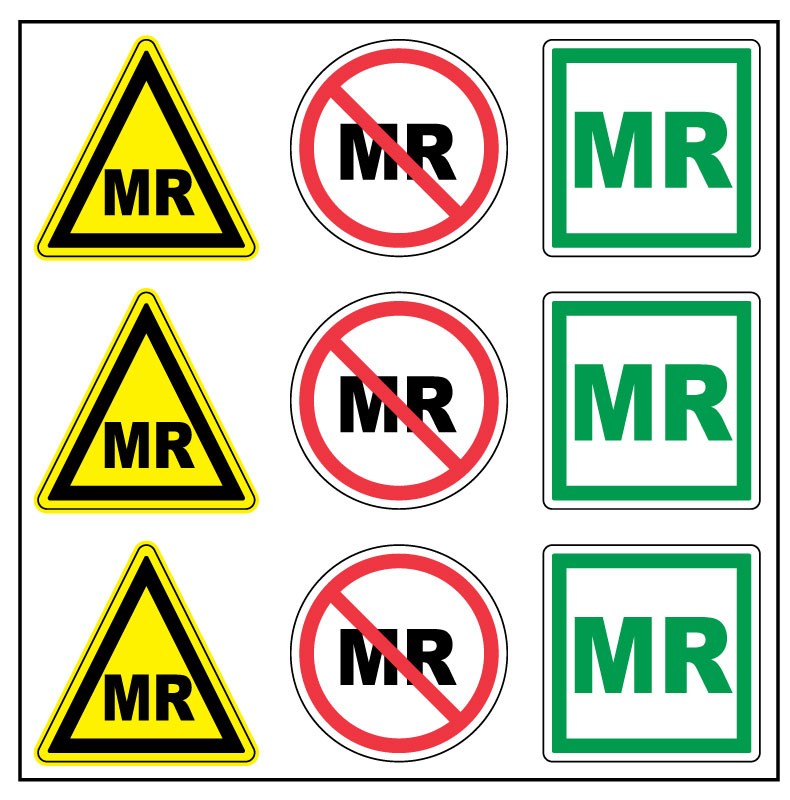 Medical Labels - MRI Safety, 1-1/2" x 1-1/2"