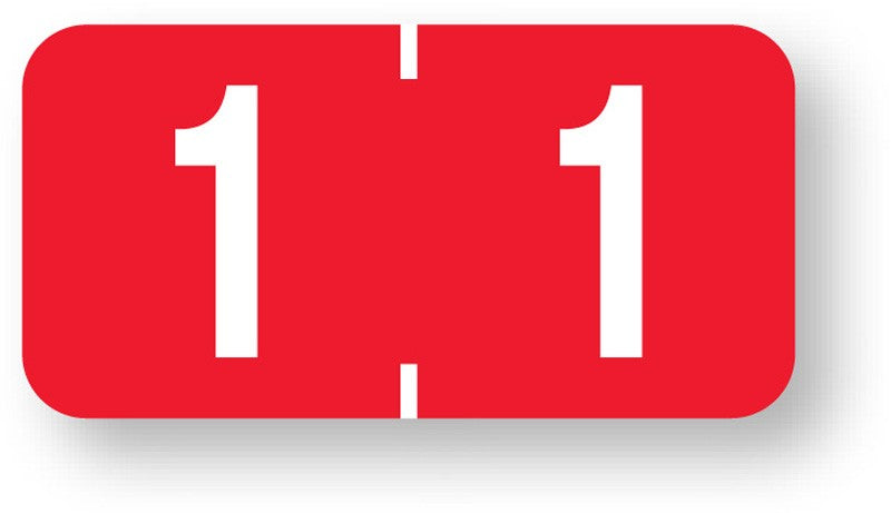 Medical Labels - Numeric File Folder Label - Tab 1277 Compatible, 1" x 1/2"
