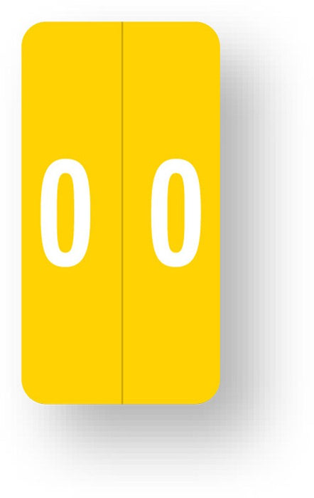 Medical Labels - Numeric File Folder Label - Smead LCC Compatible - Yellow, 1" x 2"