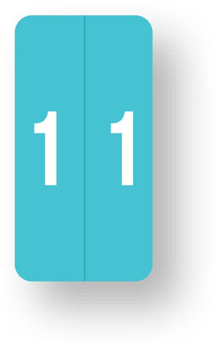 Medical Labels - Numeric File Folder Label - Smead LCC Compatible - Light Blue, 1" x 2"