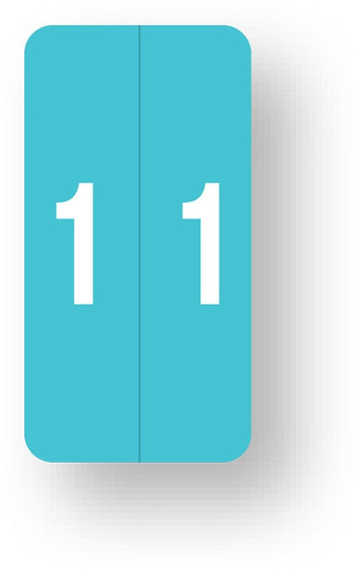 Medical Labels - Numeric File Folder Label - Smead LCC Compatible - Light Blue, 1" x 2"