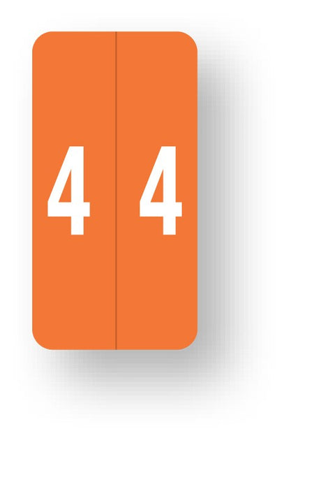 Medical Labels - Numeric File Folder Label - Smead LCC Compatible - Orange, 1" x 2"