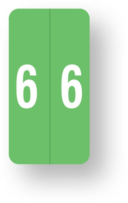 Medical Labels - Numeric File Folder Label - Smead LCC Compatible - Green, 1" x 2"