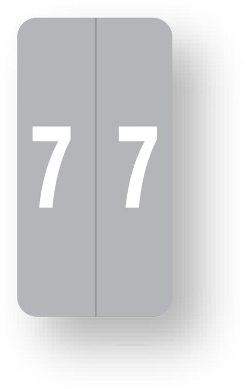Medical Labels - Numeric File Folder Label - Smead LCC Compatible - Gray, 1" x 2"