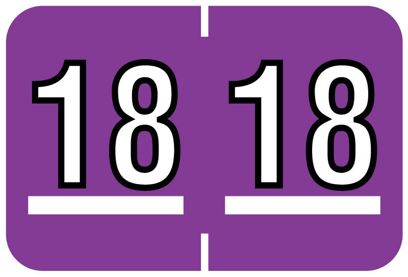 Medical Labels - Colwell Compatible 2018 Year Label, 1-1/2" x 1"