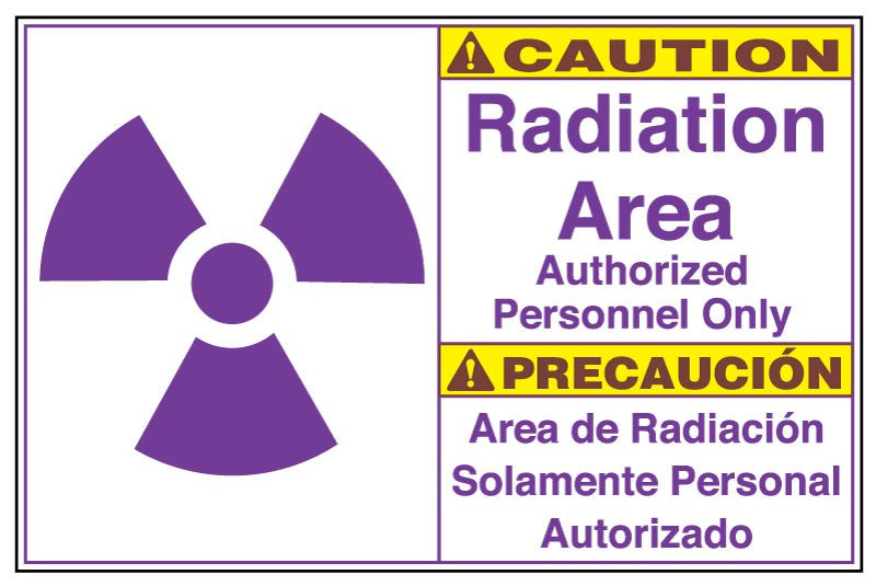 Medical Labels - RADIATION AREA, 8" x 5-1/4"