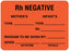 Medical Labels - RH Status Label, 3-3/8" x 1-3/4"