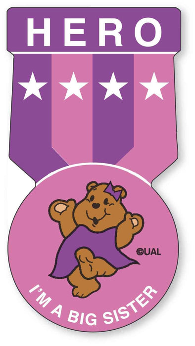 Medical Labels - HERO I'M A BIG SISTER, Kids' Sticker, 1-1/2" x 2-7/8"