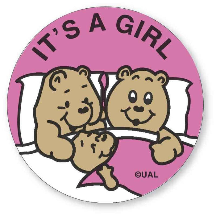 Medical Labels - IT'S A GIRL, Kids' Sticker, 2-1/2" x 2-1/2"
