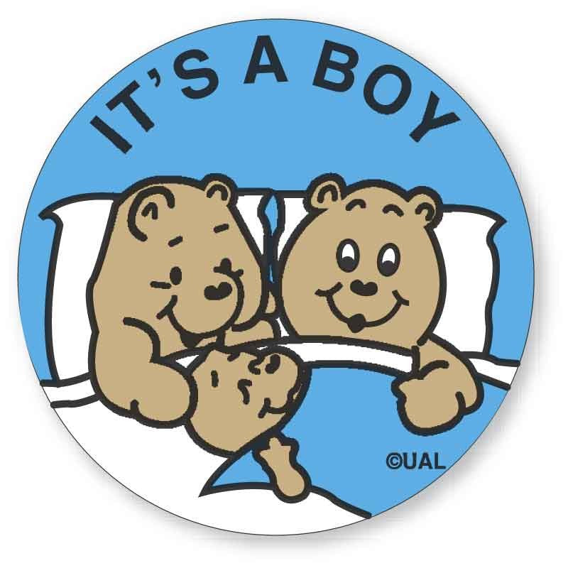Medical Labels - IT'S A BOY, Kids' Sticker, 2-1/2" x 2-1/2"