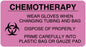 Medical Labels - CHEMOTHERAPY -WEAR GLOVES- FL PINK 320/R, 3" x 1-5/8"