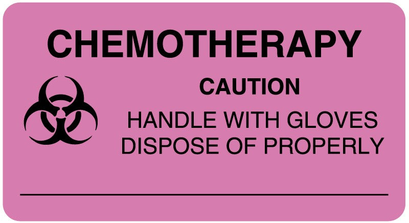 Medical Labels - Chemotherapy Communication Label, 3" x 1-5/8"